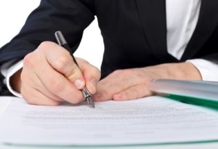 Signature on notarized affidavit