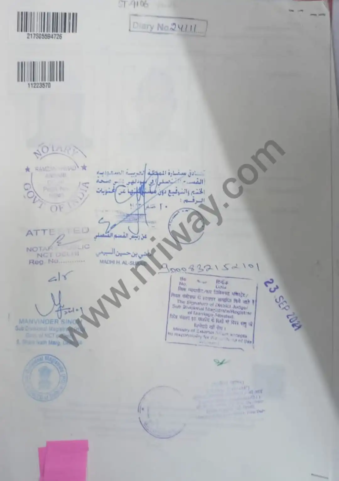 Embassy Attestation from India for  Doha, Kuwait, China