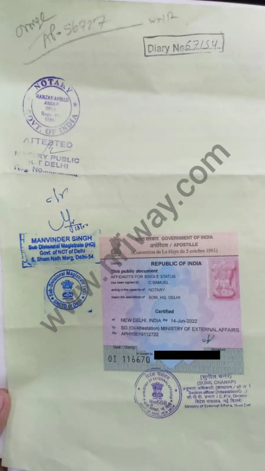 Attestation from Ministry of External Affairs, India         